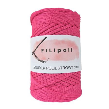 FILIpoli Sznurek poliestrowy płaski 5mm - barbie