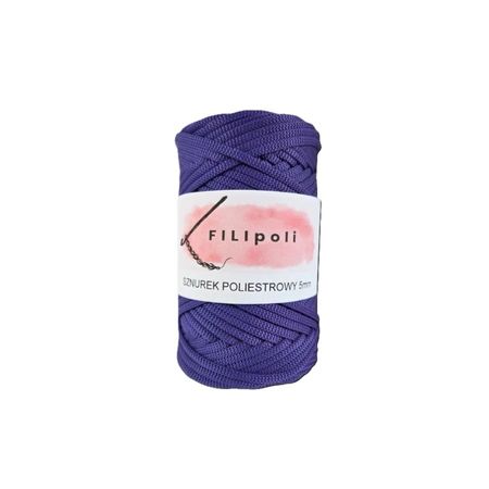 FILIpoli Sznurek poliestrowy płaski 5mm - indygo