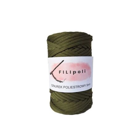 FILIpoli Sznurek poliestrowy płaski 5mm - khaki