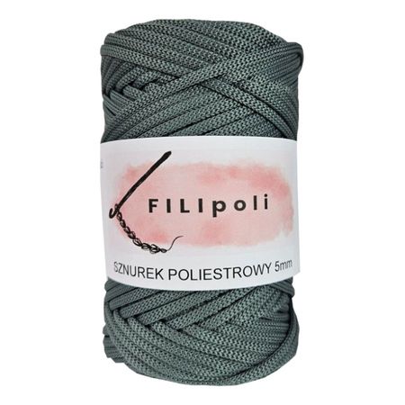 FILIpoli Sznurek poliestrowy płaski 5mm - szałwia